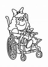 Behinderte Beperking Meisje Rolstoel Kleurplaat sketch template
