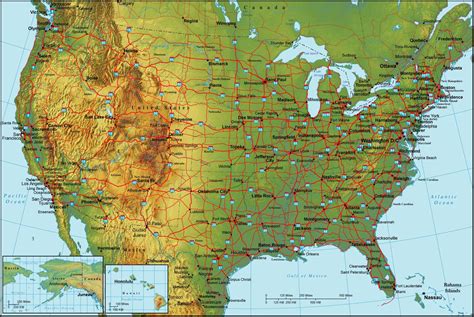 united states physical map united states map usa map topographic map