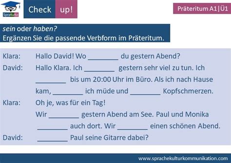 uebungen zum praeteritum deutsch lernen uebungen unterrichten