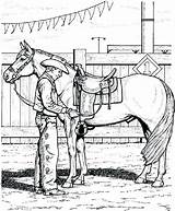 Cowboy Coloring Pages Cowgirl Horse Getdrawings sketch template