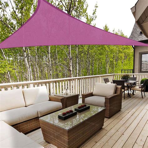 sun shade sail outdoor top canopy patio   triangle  square uv block ebay