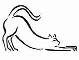 Cat Drawing Stretching Line Clipart Sleeping Cats Outline Drawings Cliparts Cartoon Resting Back Clip Dog Draw Picasso Animal Easy Robinson sketch template