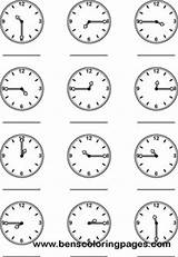 Clock Quarter Hour Learn Learning Excercise Print sketch template