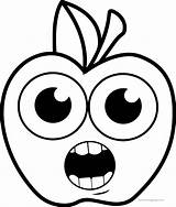 Cartoon Apple Coloring Pages Shock Smile Girl Wecoloringpage sketch template