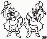 Vikings Coloring Viking Pages Two Fierce Warriors sketch template