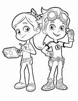 Coloring Rusty Rivets Ruby Pages Jr Nick Kids Color Cartoon Printable Toys sketch template