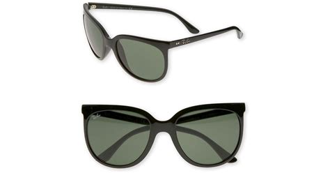 ray ban 57mm retro cat eye sunglasses in black lyst