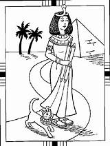 Coloring Egypt Pages Egyptian Drawings Kids Egypte Cleopatra Cat sketch template