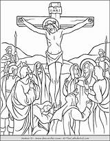 Cross Stations Catholic Coloring Pages Kids Station Jesus Thecatholickid 12th Dies sketch template