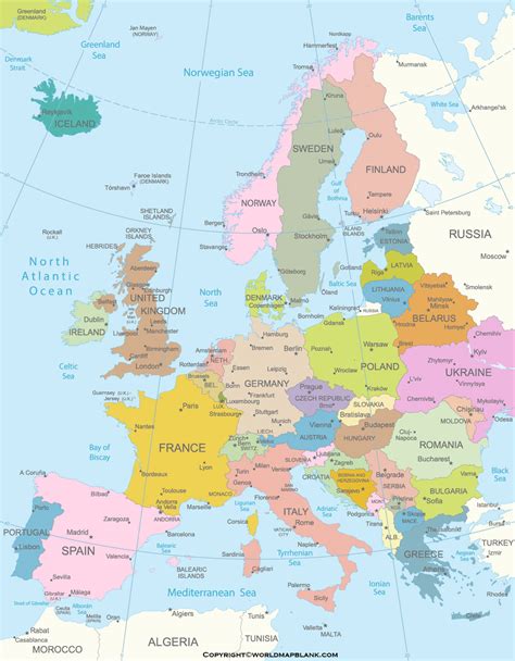 europe map  countries europe map political