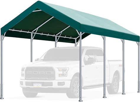 finfree    ft heavy duty carport car canopy garage shelter  outdoor adjustable height