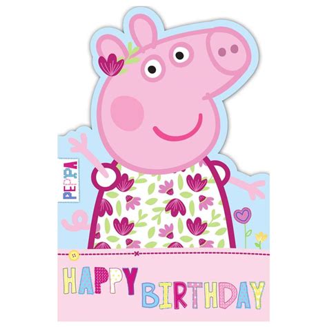 happy birthday peppa pig shaped birthday card  character brands