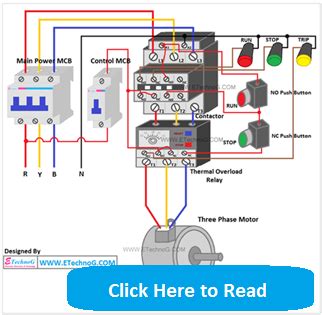 electrical contactor connection  wiring diagram etechnog