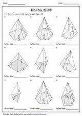 Surface Area Pyramid Pyramids Square Sheet Worksheets Pentagon Triangle Polygonal Hexagon Regular Bases Mathworksheets4kids sketch template
