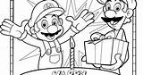 Mario Birthday Coloring Super Happy Pages Print Bros sketch template