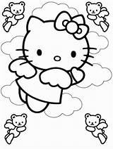 Coloring Kitty Hello Pages Angel Rocks Birthday Happy sketch template