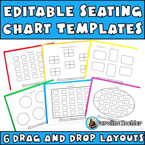 school seating chart editable classroom templates desks