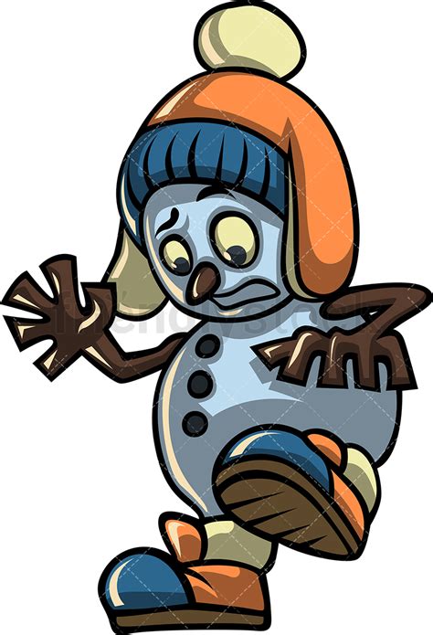 Funny Snowman Acting Weird Cartoon Vector Clipart