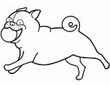 Pug Coloring Pages Funny Ball Playing Drawing Dogs Generous Printable Kids Dog Supercoloring Getdrawings sketch template