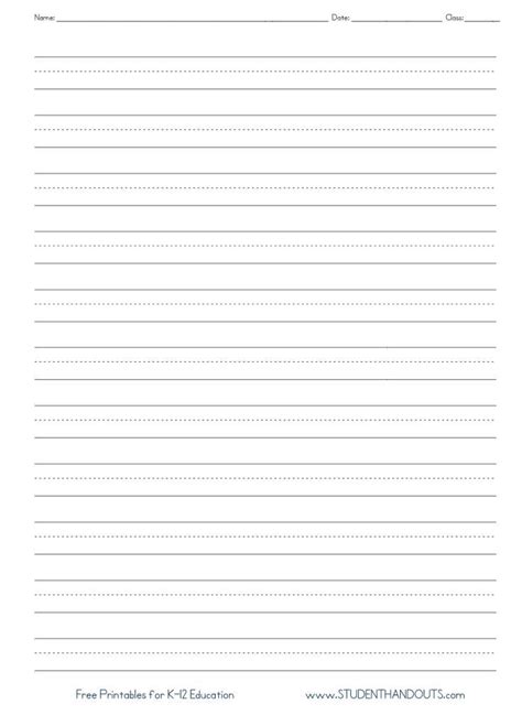 printable lined paper   grade