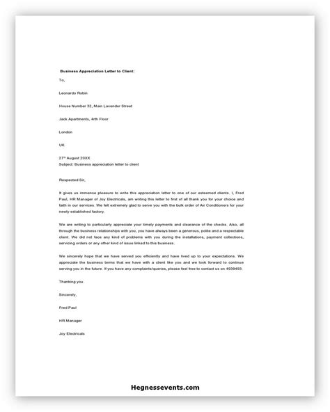 appreciation letter template  writing tips hennessy