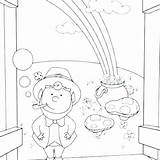 Coloring Leprechaun Gold Pot Pages Printable Rainbow Getdrawings Getcolorings sketch template