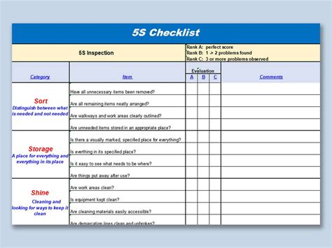warehouse inspection checklist template jasdkj