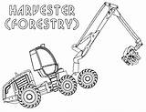 Harvester Coloring Combine Pages Print Vehicle sketch template