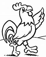 Coloring Rooster Pages Funny Kids sketch template