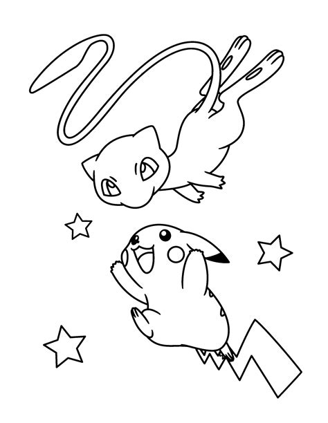 pikachu  mew coloring pages   pokemon coloring pages