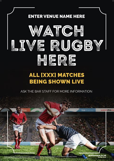 rugby poster promote  pub
