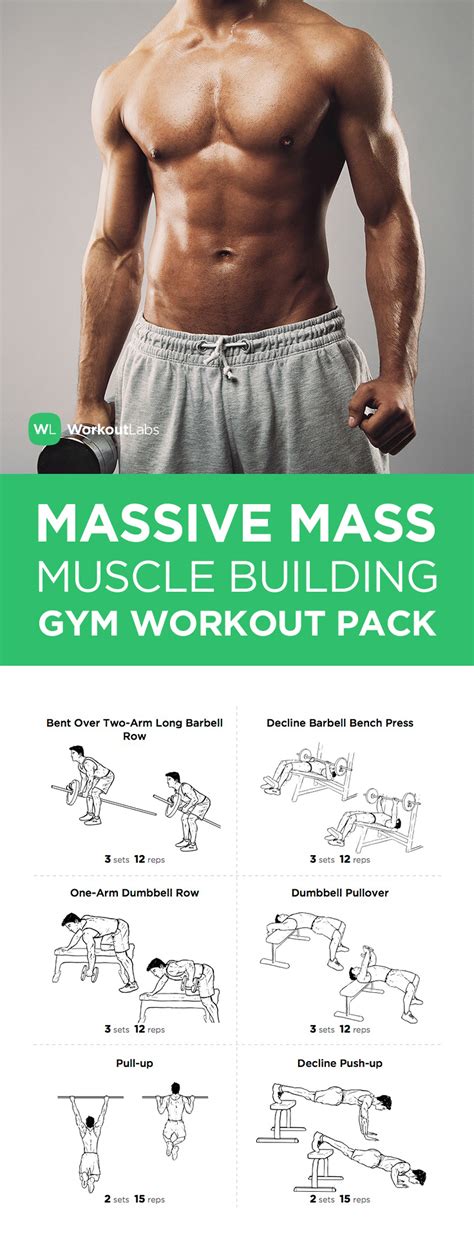 Massive Mass Muscle Building Gym Workout Pack For Men