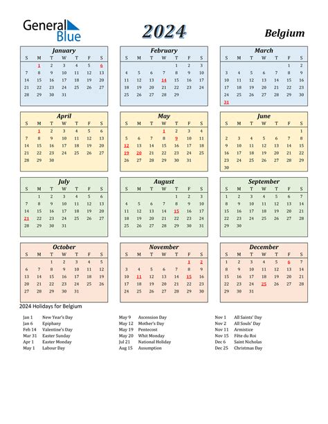 belgium calendar  holidays