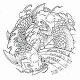Koi Fish Coloring Pages Yang Tattoo Pisces Ying Yin Drawing Japanese Realistic Outline Designs Drawings Printable Tattoos Color Sleeve Getdrawings sketch template