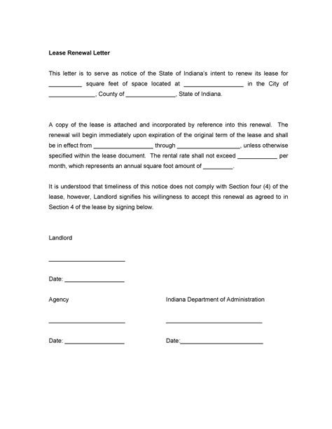 renewing lease letter  landlord  letter template