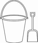 Bucket Shovel Sand Pail Clip Coloring Clipart Beach Pages Template Spade Drawing Cliparts Kids Outline Printable Toys Summer Water Color sketch template