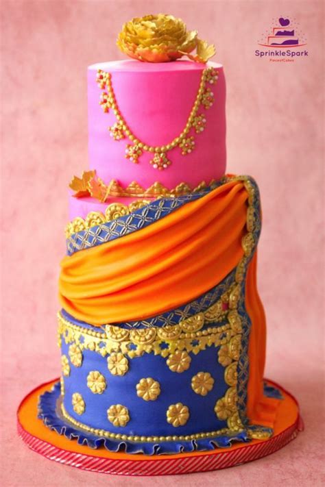 Half Saree Ceremony Cake Bollywood Cake Bollywood Theme Pretty Cakes