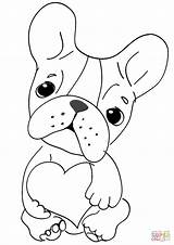 Coloring Dog Cute Heart Pages Valentine Printable Animal Colouring Drawing Animals Kids St Sheets Happy sketch template