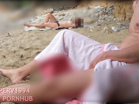 Handjob By Real Teen Stranger On The Beach After Dick Flashing Towel