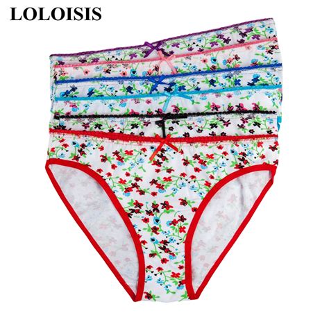 Loloisis Sexy Lace Plus Size Women Panties Printed Cotton Ladies