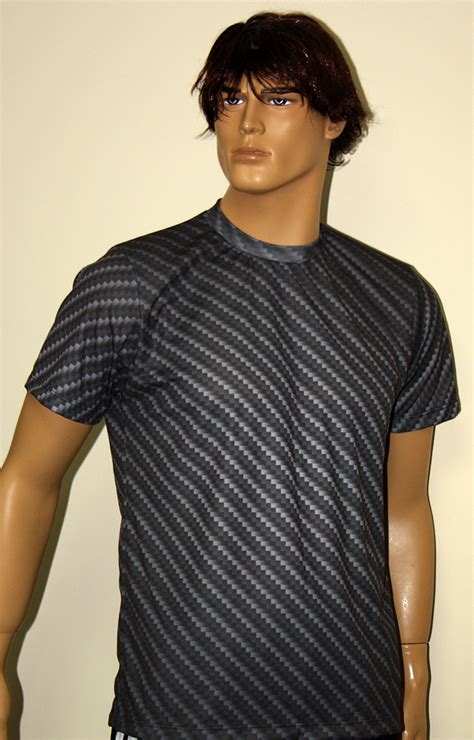 carbon fiber look t shirt with logo and all over printed