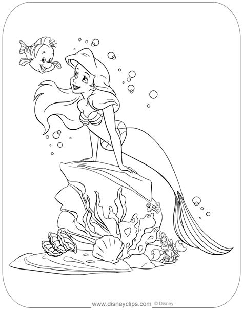 mermaid scuttle coloring pages