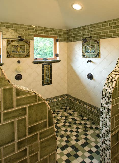 fun arts  crafts shower eclectic bathroom portland  riverland homes