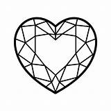 Heart Geometric Stencil Stencils Visit sketch template
