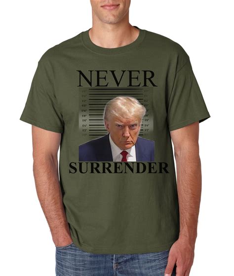 Donald Trump Mugshot T Shirt Never Surrender Maga On Gildan 100 Cotton