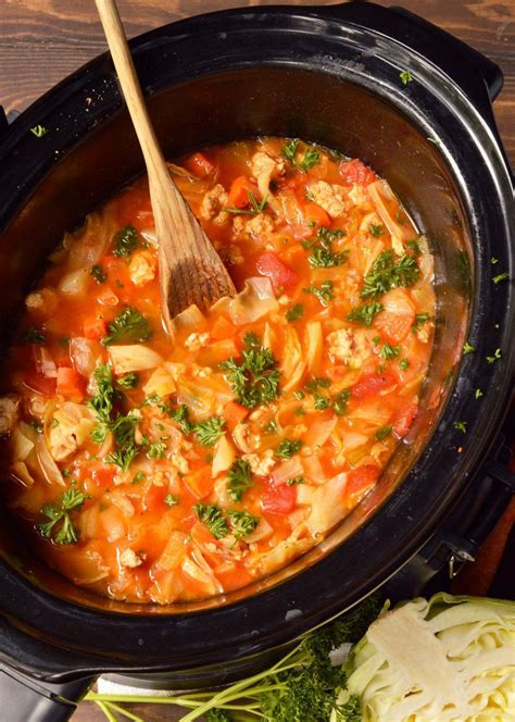 slow cooker cabbage roll soup  paleo