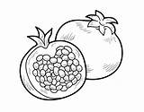 Granada Melagrana Magrana Pomegranate Dibujo Frutas Colorir Frutta Dibuix Romã Desenhos Acolore Morango Stampare Dibuixos Comida sketch template