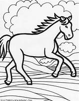 Horse Coloring Running Pages Horses Printable sketch template