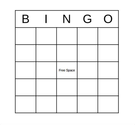 sample bingo card templates