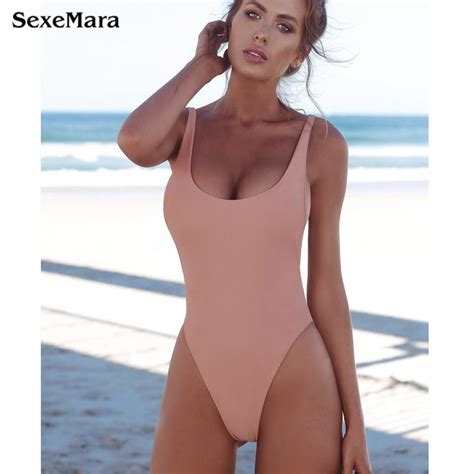 thong black 2018 sexy one piece swimsuit solid female women fused swimwear backl ebay